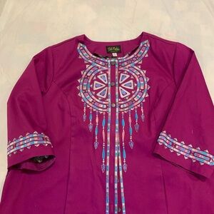 Bob Mackie Purple Embroidered Blazer
